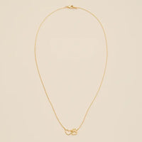 14K Gold Dip Heart & Paw Charm Short Necklace