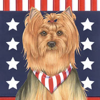 Yorkie Patriotic Garden Flag