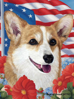 Corgi Patriotic Garden Flag