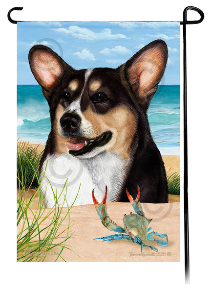 Corgi Tri Color Pembroke Beach Garden Flag