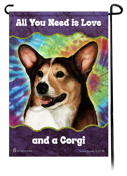 Corgi Sable Pembroke Hippie Garden Flag