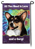 Corgi Tri Color Pembroke Hippie Garden Flag