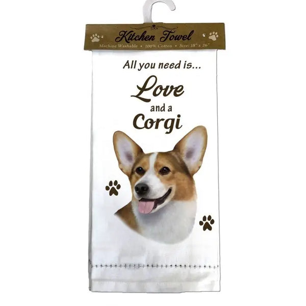 All You Need is Love and a Corgi Kitchen Towel